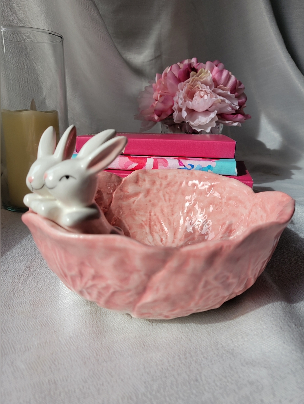 Pink Ceramic Bunny Bowl
